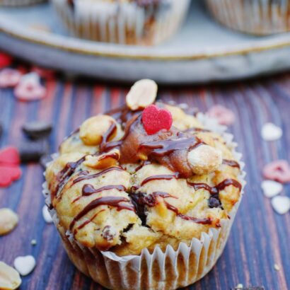 Bananen-Erdnuss-Muffin mit Dattelkaramell (vegan&einfach)